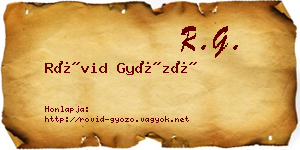 Rövid Győző névjegykártya
